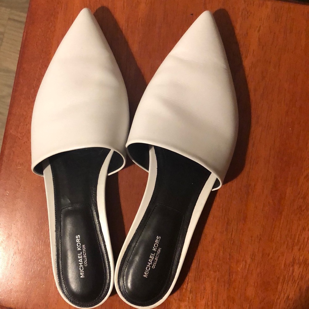 Michael Kors Collection Darla White Mules